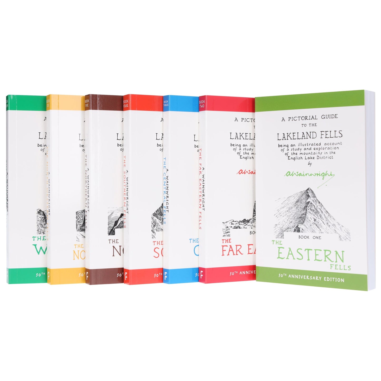 The Pictorial Guides to the Lakeland Fells by Alfred Wainwright: 50th Anniversary Edition 7 Books Box Set - Non-Fiction - Paperback