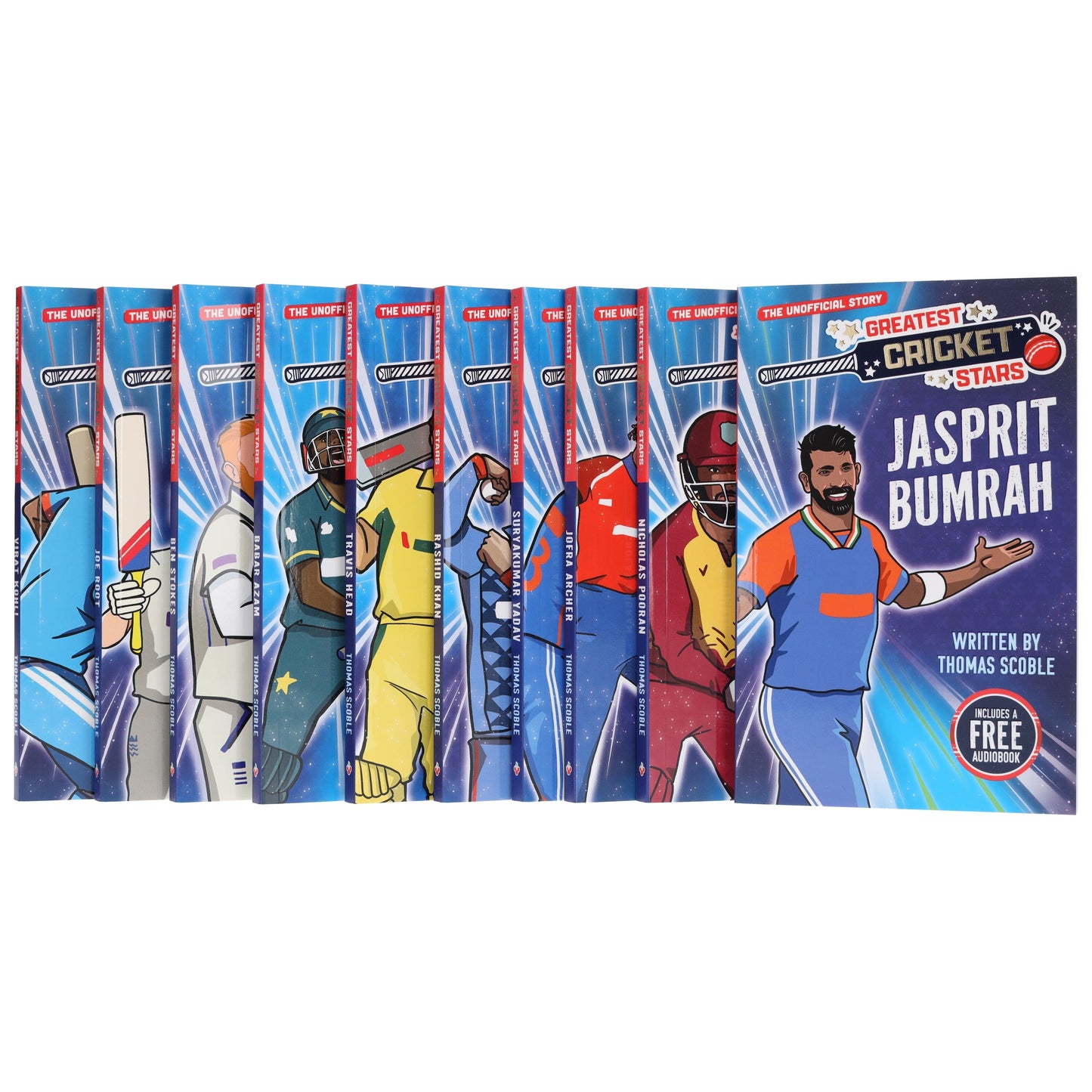The Greatest Cricket Stars by Thomas Scoble 10 Books Collection Box Set (Includes Free Audiobooks)- Ages 7-9 - Paperback