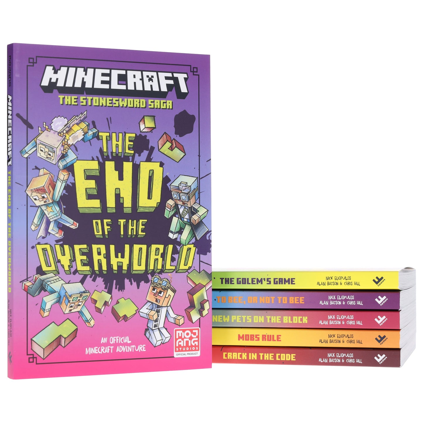 Mojang AB 的 Minecraft The Stonesword Saga 系列：全套 6 本小說 - 適合年齡 5-10 歲 - 平裝本