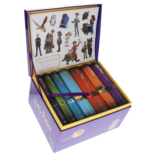 Harry Potter Magical Owl Post Box Set by J.K. Rowling: Complete 7 Books Children’s Collection With Fun Character Stickers! - Ages 9-11 - Hardback