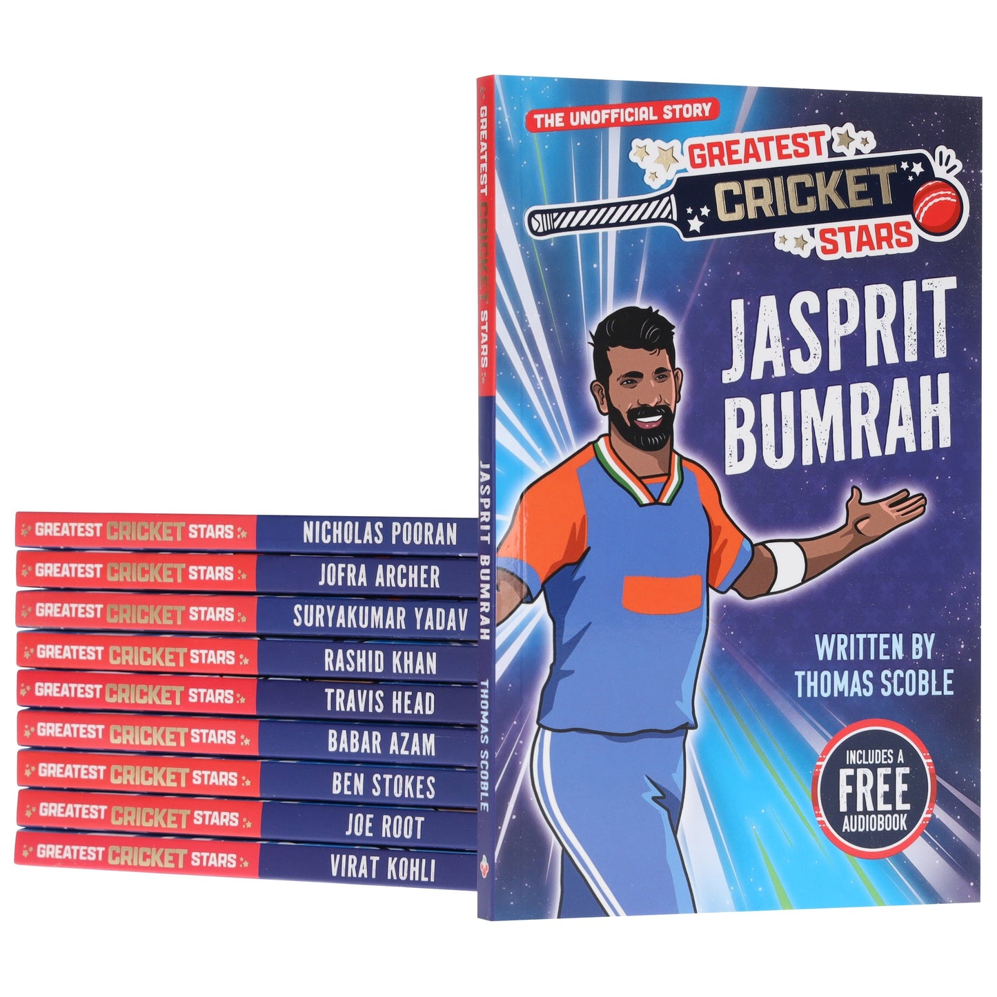 The Greatest Cricket Stars by Thomas Scoble 10 Books Collection Box Set (Includes Free Audiobooks)- Ages 7-9 - Paperback