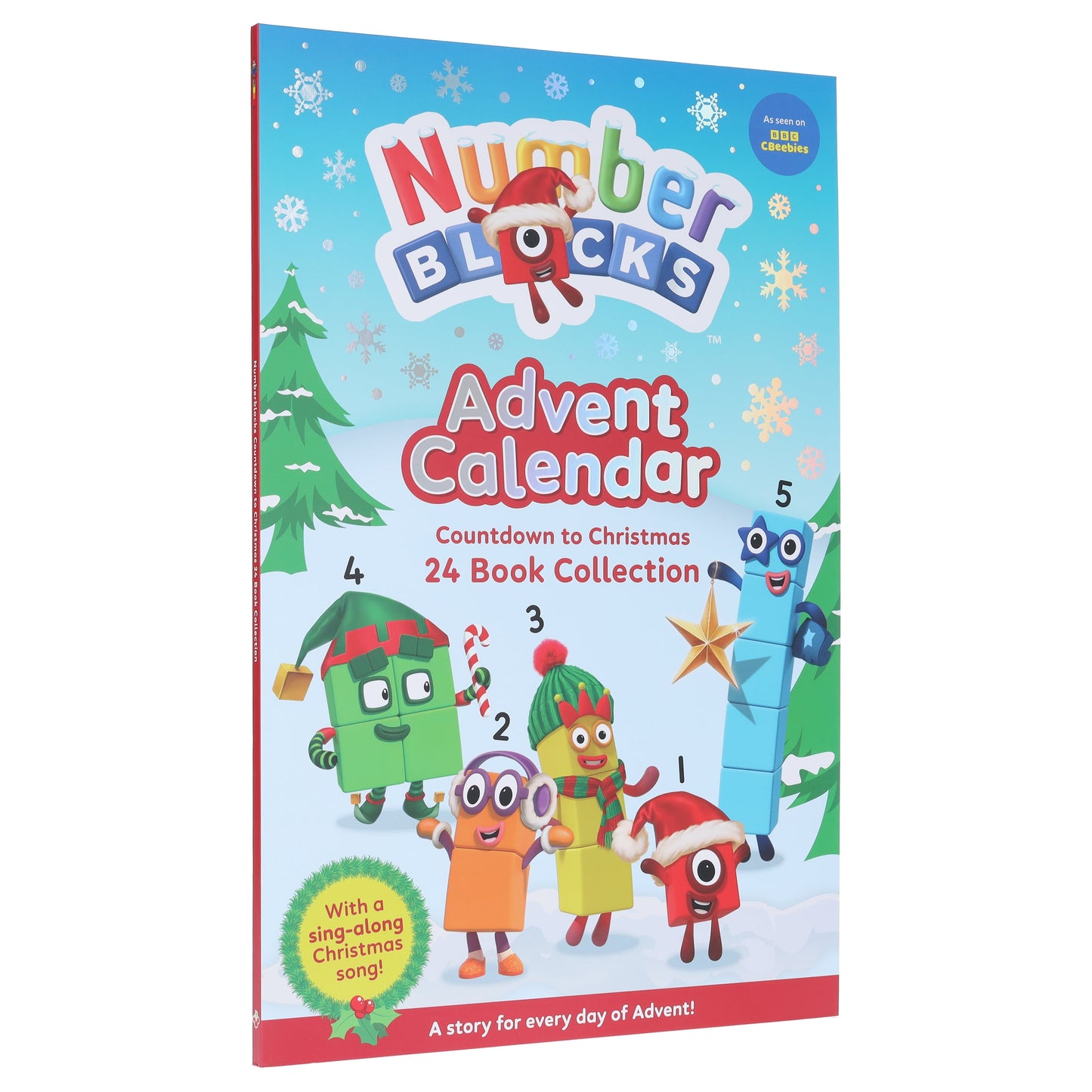 Numberblocks Advent Calendar - Countdown to Christmas 24 Story Books Collection (With sing-along Christmas song!) - Ages 3+ - Hardback