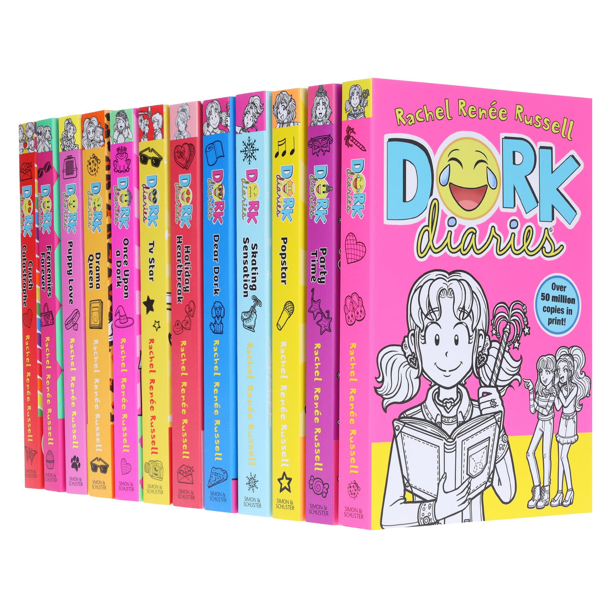 Dork Diaries Series (Vol. 1-12) By Rachel Renee Russell 12 Books Collection Set- Ages 9-14 - Paperback
