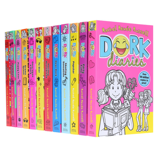 Dork Diaries Series (Vol. 1-12) By Rachel Renee Russell 12 Books Collection Set- Ages 9-14 - Paperback