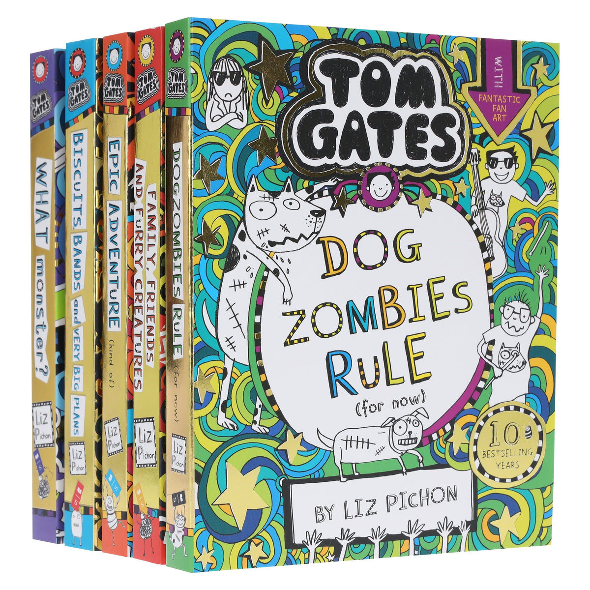 Tom Gates by Liz Pichon: Books 11-15 Collection Set - Ages 7-9 - Paperback