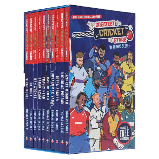 The Greatest Cricket Stars by Thomas Scoble 10 Books Collection Box Set (Includes Free Audiobooks)- Ages 7-9 - Paperback