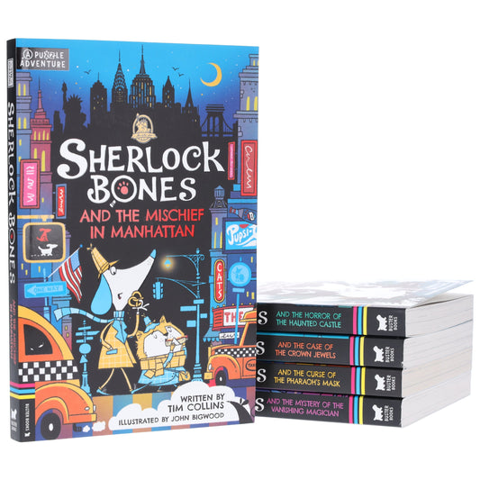 Sherlock Bones Puzzle Quest Series By Tim Collins Illustrated 5 Books Collection Set - Ages 7-9 - Paperback