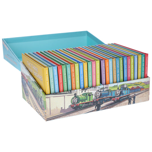 湯瑪士小火車：經典圖書館 - 鐵路系列，作者：Rev. W. Awdry，26 本合集盒裝 - 適合 5 歲以上兒童 - 精裝