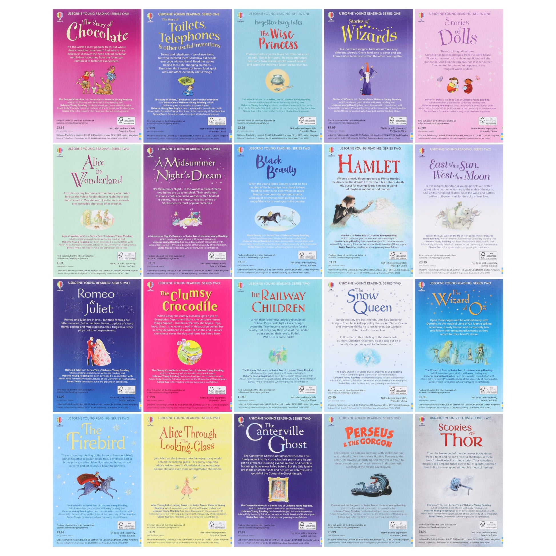 The Usborne Reading 40 Books Collection Box Set (with Free Audio Online) - Ages 5+ - Paperback 5-7 Usborne Publishing Ltd