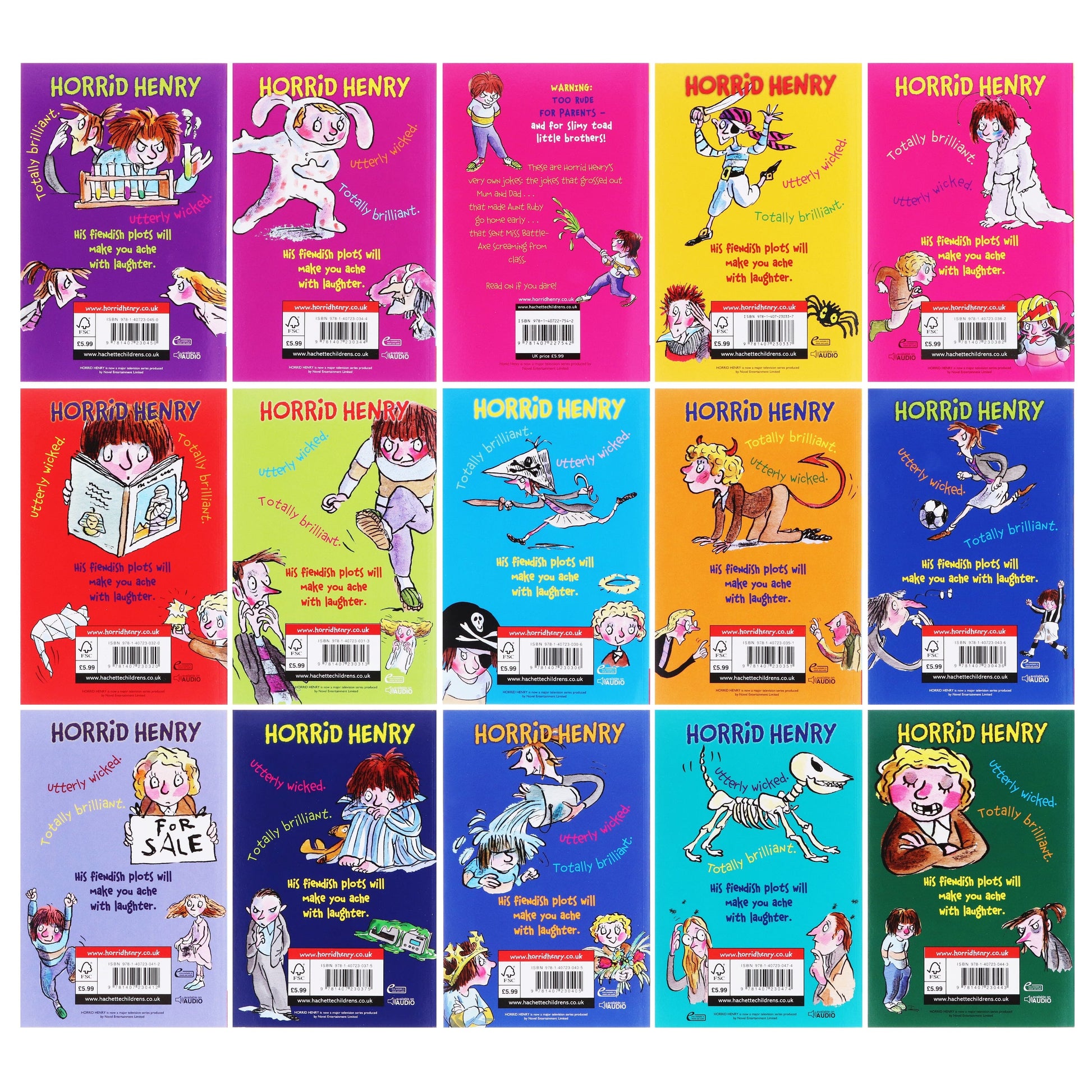 Horrid Henry by Francesca Simon: The Complete Story Collection 30 Books Box Set - Ages 6-11 - Paperback 7-9 Orion Children's Books