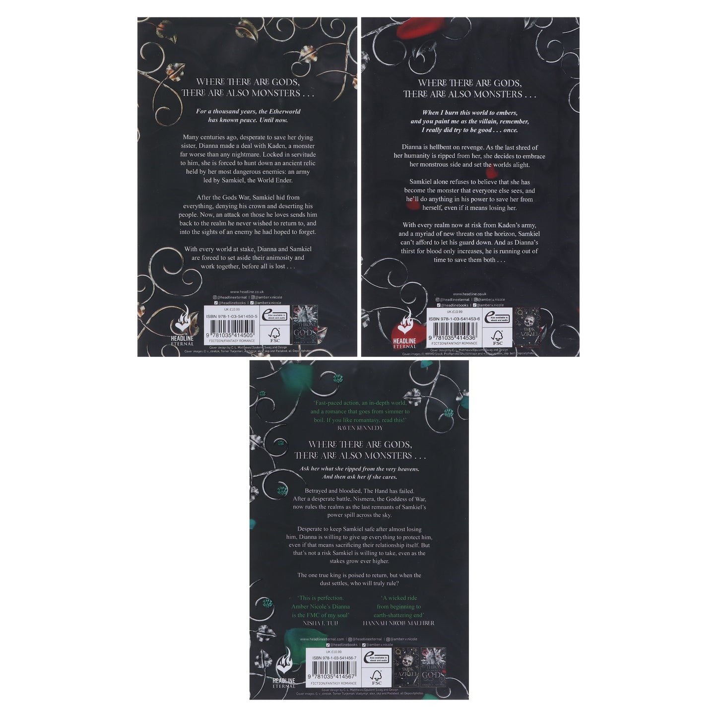 眾神與怪物系列，作者：Amber V. Nicole，3 本書合集套裝 - 小說 - 平裝本