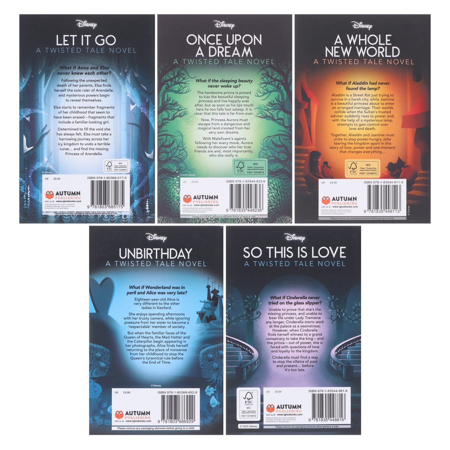 Disney Princess Twisted Tales Series 5 Books Collection Set - Ages 9+ - Paperback
