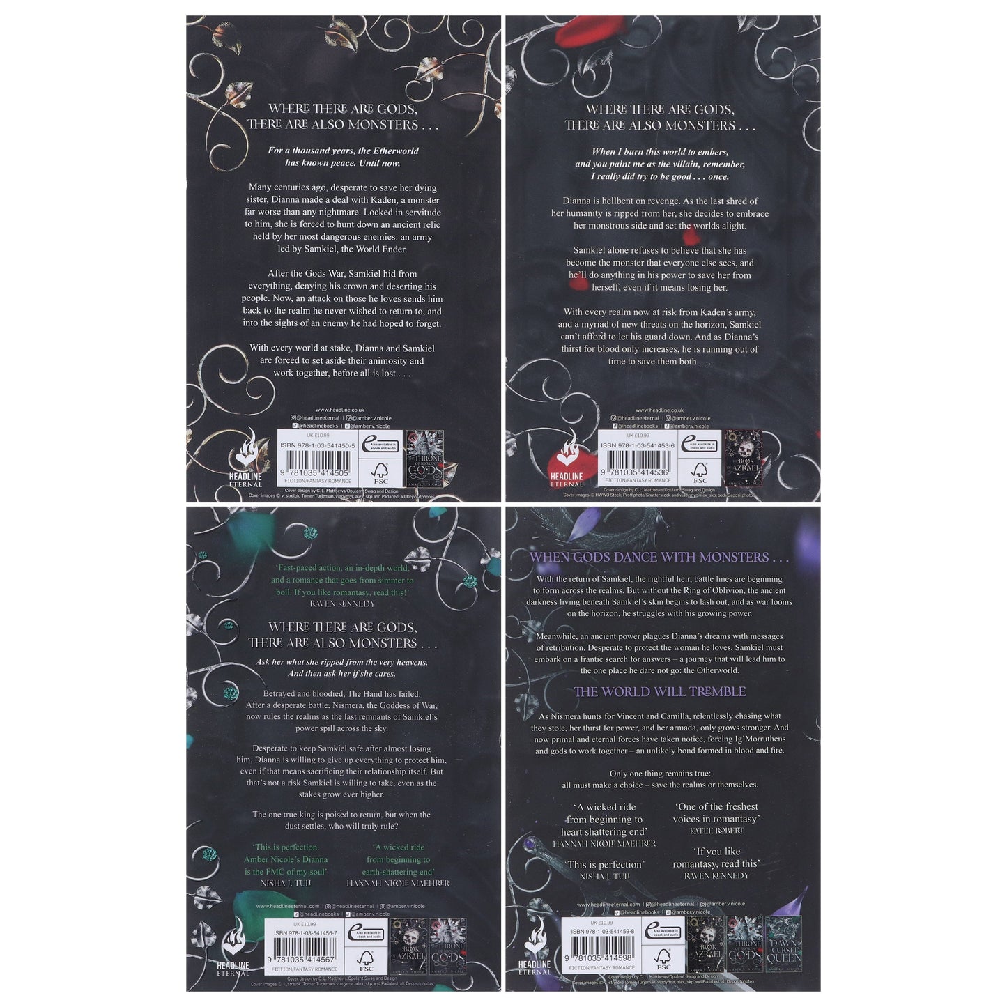 Gods & Monsters Series By Amber V. Nicole 4 Books Collection Set - Fiction - Paperback
