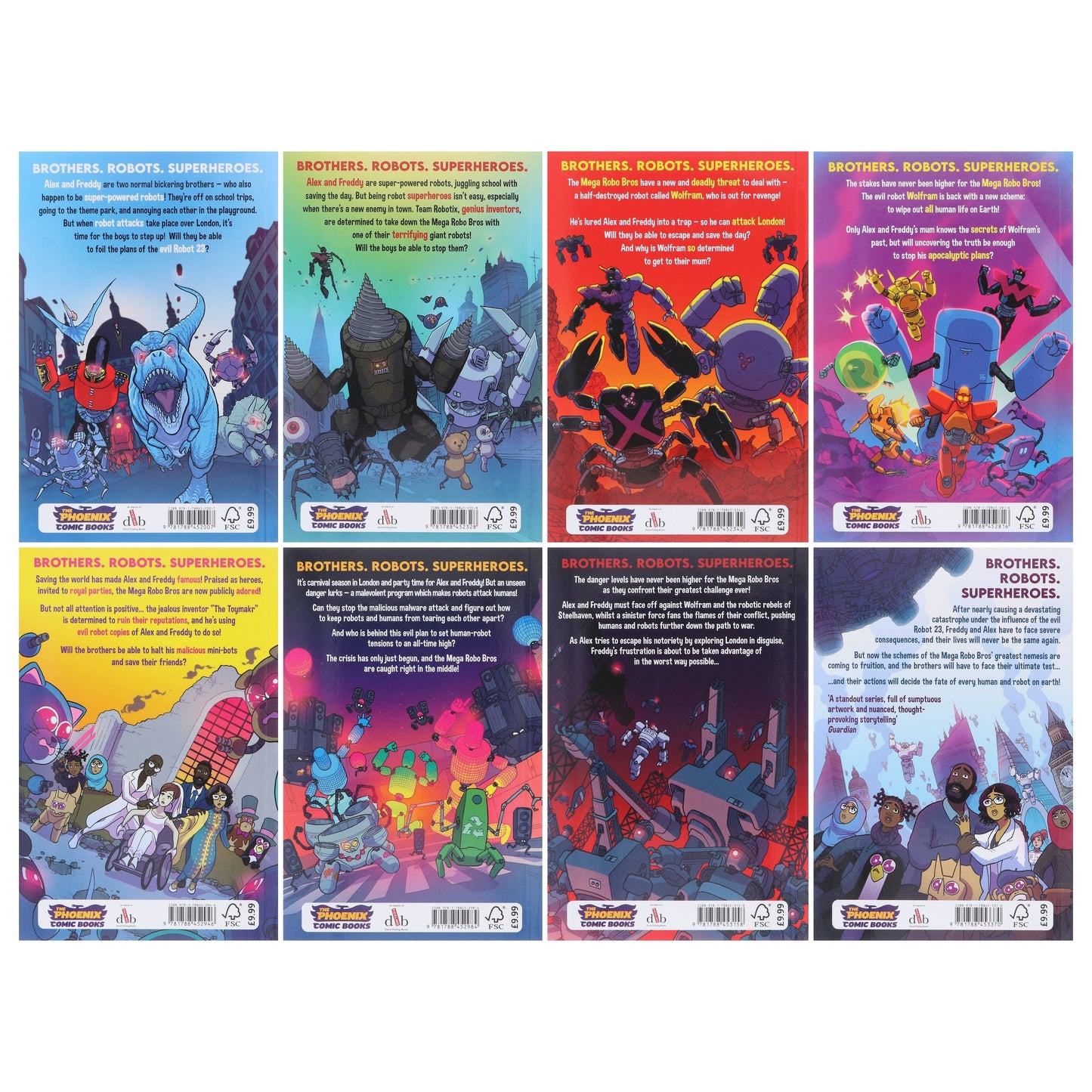 Mega Robo Bros Series by Neill Cameron Graphic Novels 8 Books Collection Set - Ages 9-12 - Paperback