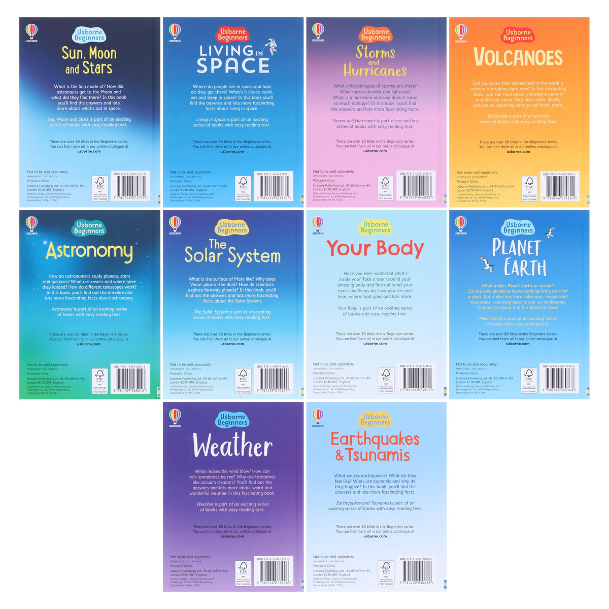 Usborne Beginners Series 30 Books Collection Box Set (Nature, Science & Animals) - Ages 4-10 - Hardback