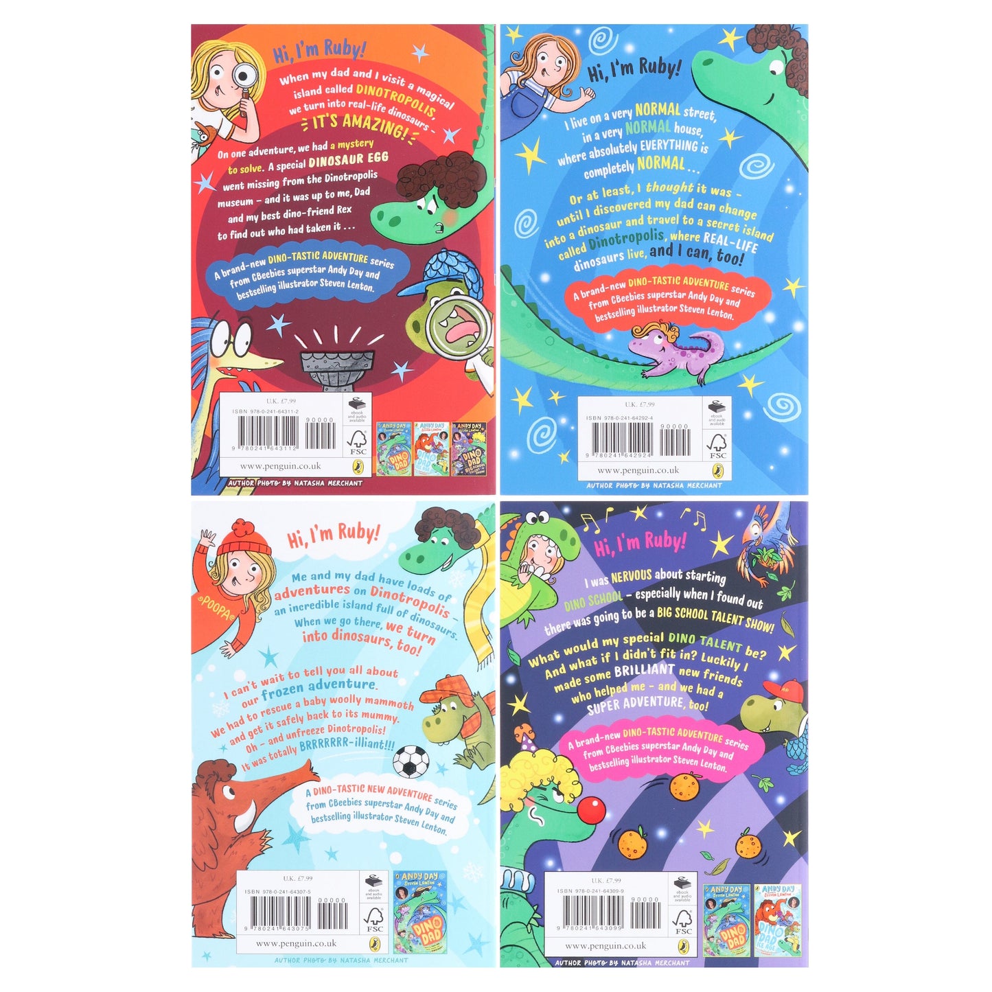 Dino Dad Series by Andy Day Illustrated 4 Books Collection Set - Ages 4-8 - Paperback