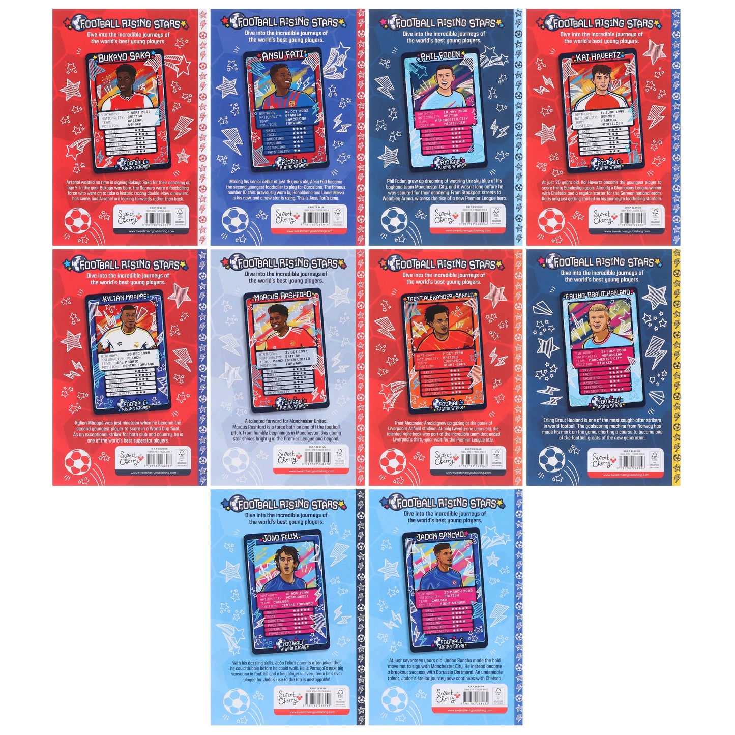 Football Rising Stars Series 1 by Harry Meredith 10 Books Collection Box Set - Ages 7-9 - Paperback