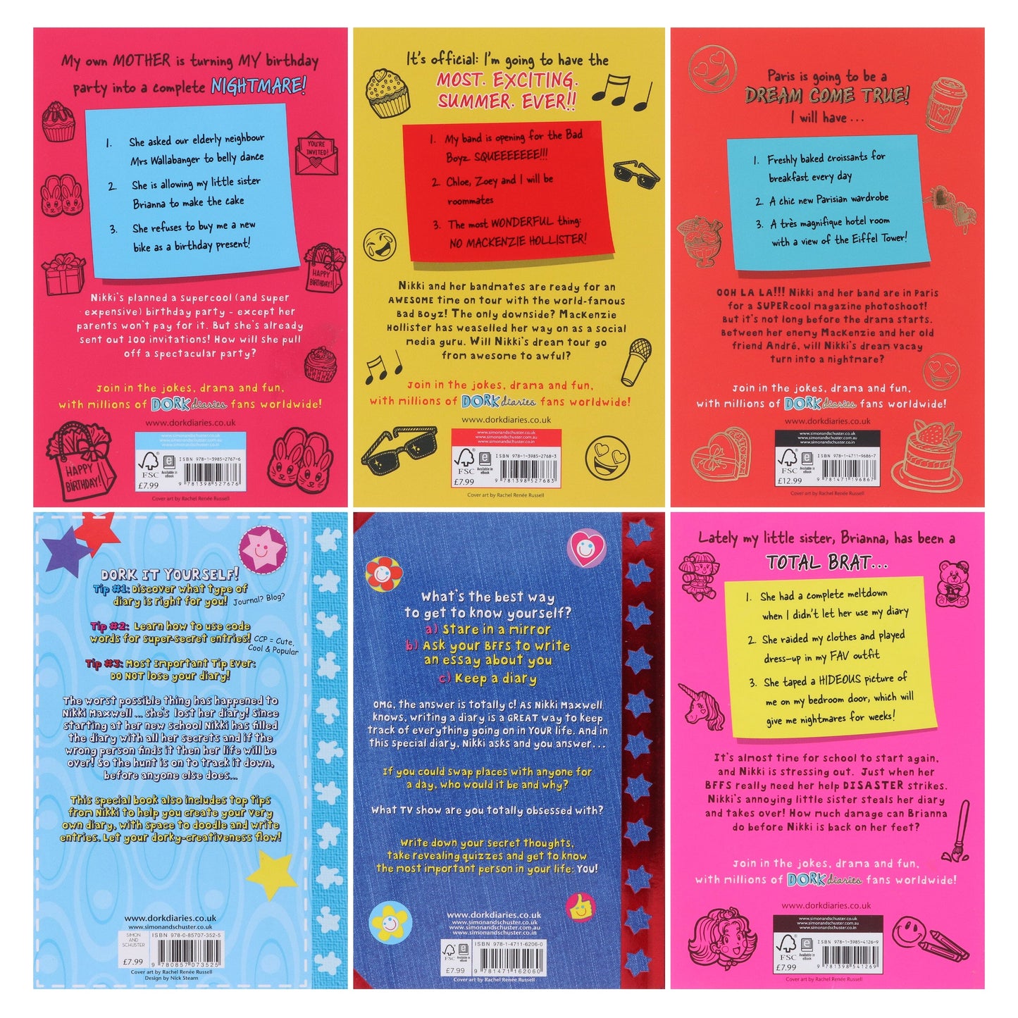 Dork Diaries Series By Rachel Renee Russell 6 Books Collection Set - Ages 9+ - Paperback