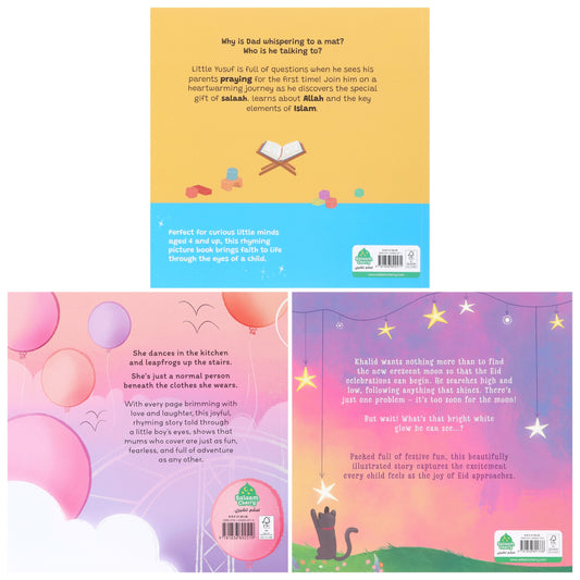 Yusuf Wonders, Too Soon For the Moon & My Super Fun Niqabi Mum Illustrated 3 Islamic Picture Books Collection Set - Ages 3+ - Paperback