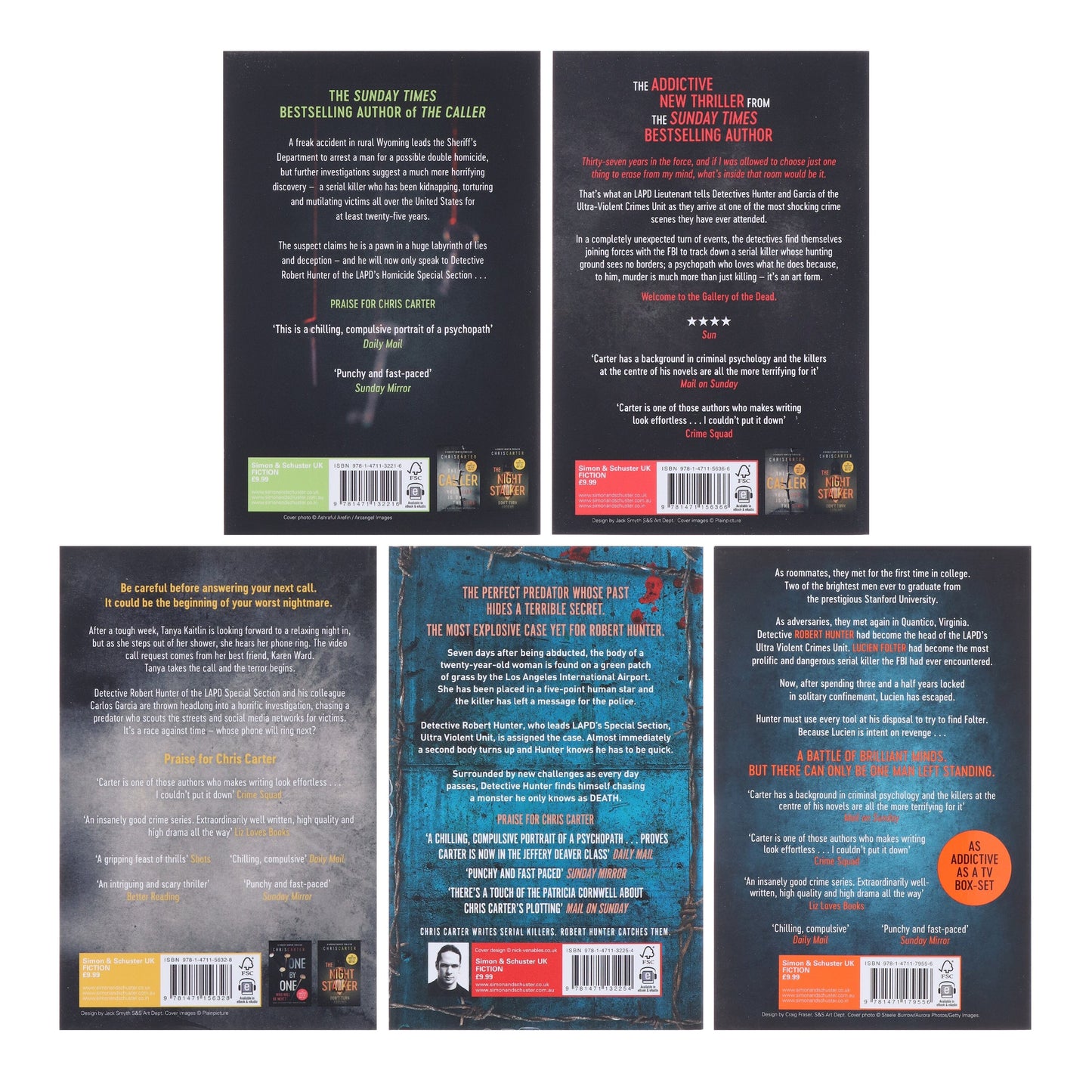 Robert Hunter Thriller Series by Chris Carter 5 Books Collection Set - Fiction - Paperback