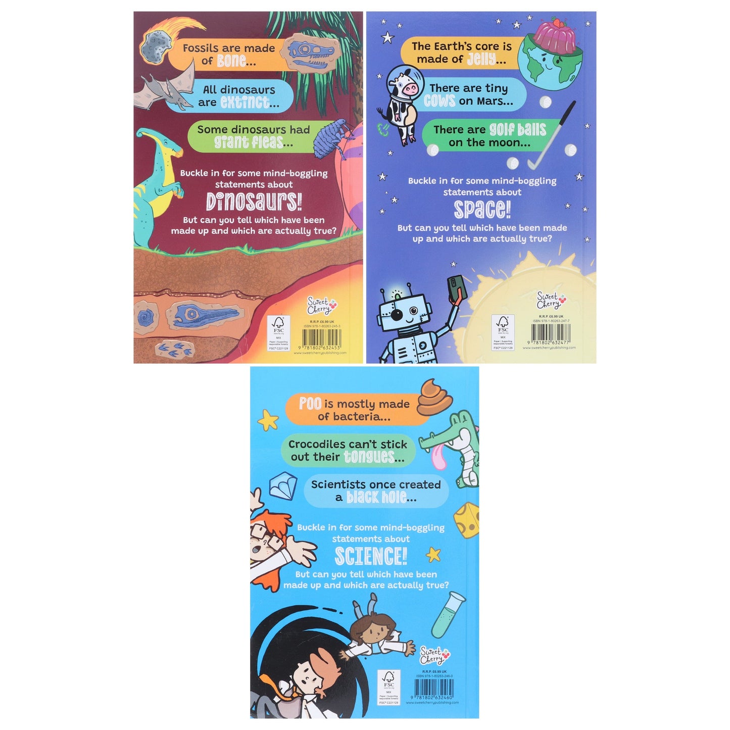 Fake or Fact? Series About (Dinosaurs, Space & Science) Illustrated 3 Books Collection Set (Includes a Free Audiobook!) - Ages 7-9 - Paperback