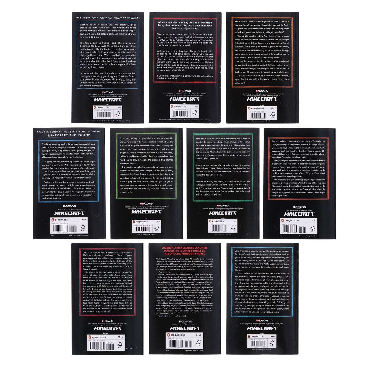 The Official Minecraft Novels: 10 Books Collection Set - Ages 7-11 - Paperback