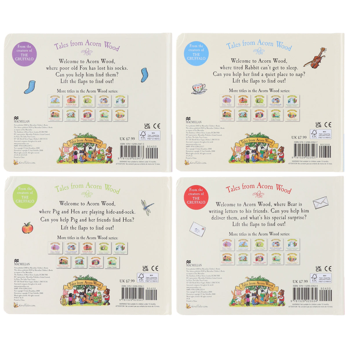 Tales From Acorn Wood Series by Julia Donaldson (A lift-the-flap book) 4 Books Collection Set - Ages 2+ - Board Book