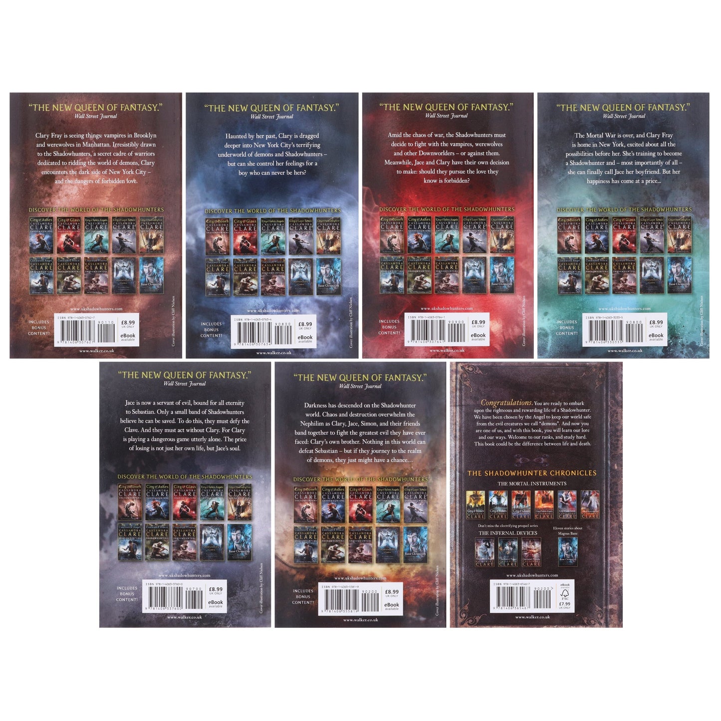 Shadowhunters by Cassandra Clare - The Mortal Instruments 7 Books Box Set - Ages 14+ - Paperback