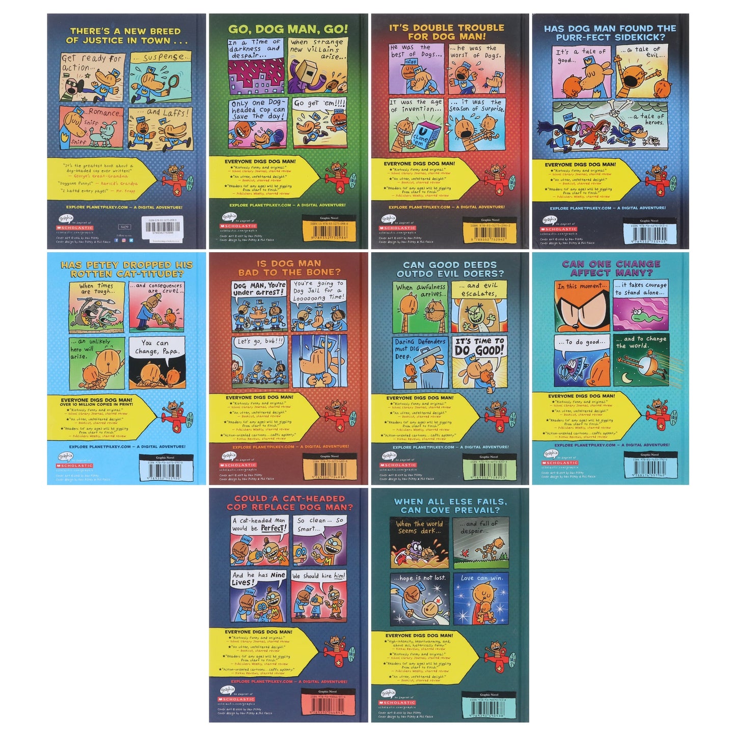 Dog Man 1-10: The Supa Buddies Mega Collection by Dav Pilkey 10 Books Set - Ages 6-12 - Hardback