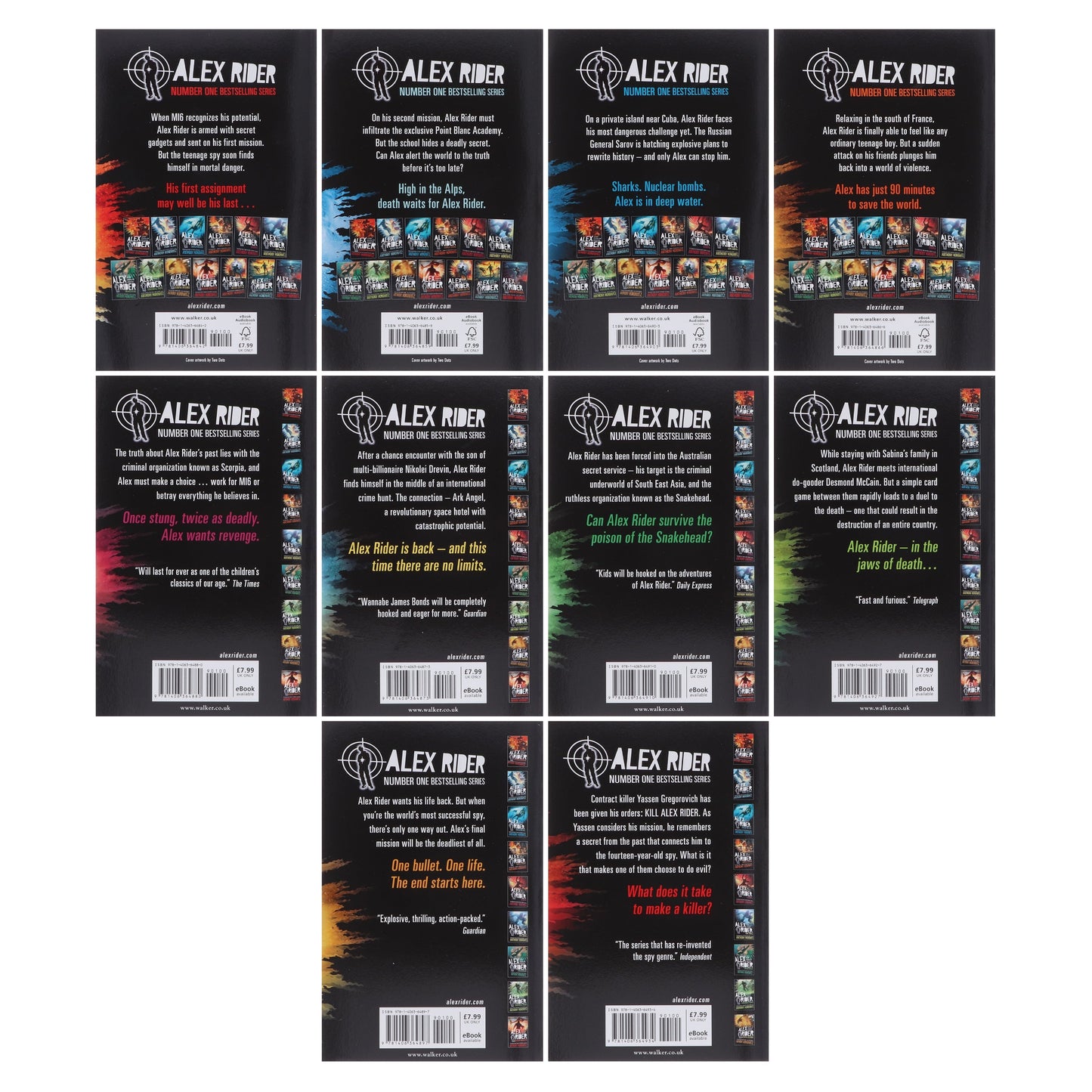 Alex Rider by Anthony Horowitz 10 Books Box Set Collection - Spy Fiction - Paperback