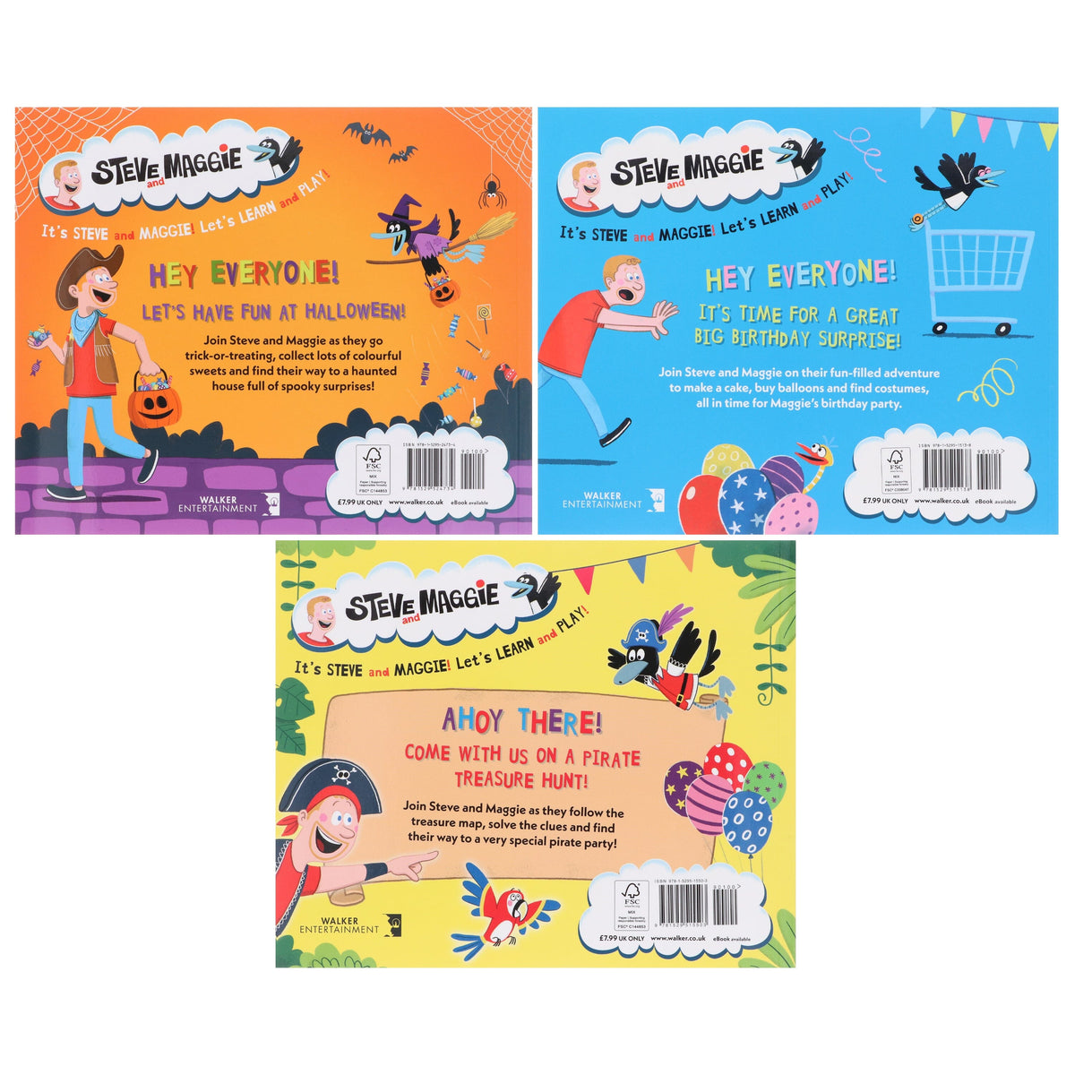 Steve and Maggie Collection Illustrated 3 Picture Books Set - Ages 3-7 - Paperback