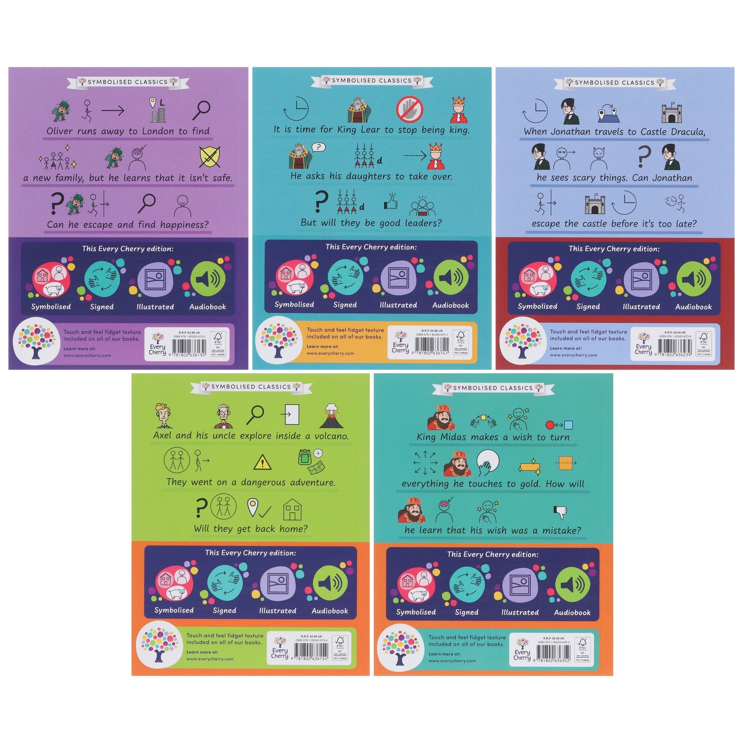 Symbolised Classics Reading Library: The Starter Collection (Volume 2) 5 Books Box Set - Ages 5+ - Paperback