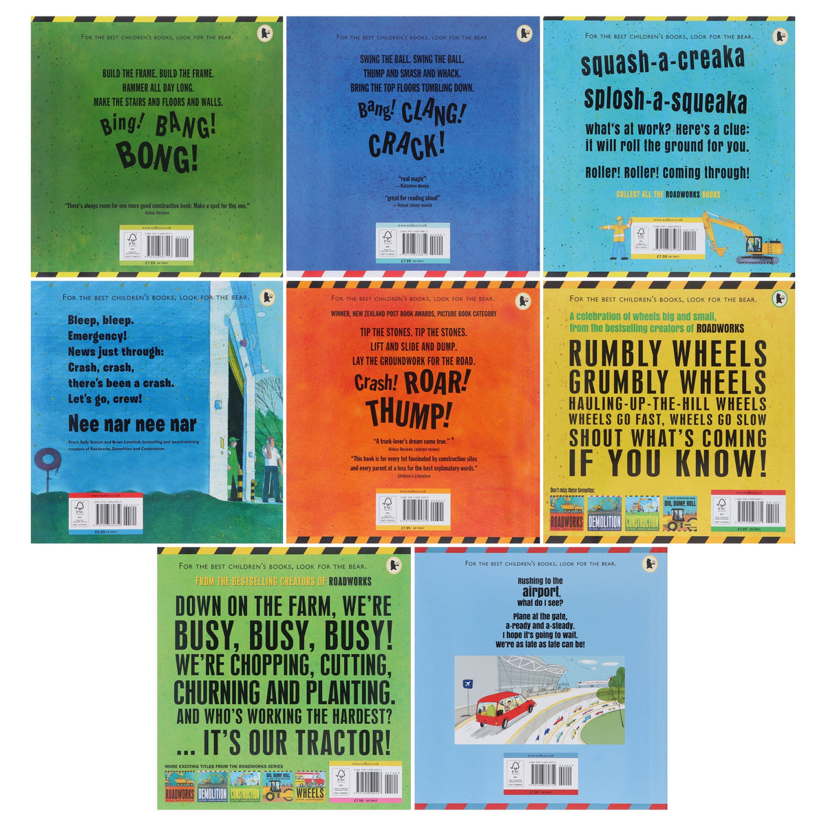 The Construction Crew Series By Sally Sutton Illustrated 8 Picture Books Collection Set - Ages 2-6 - Paperback