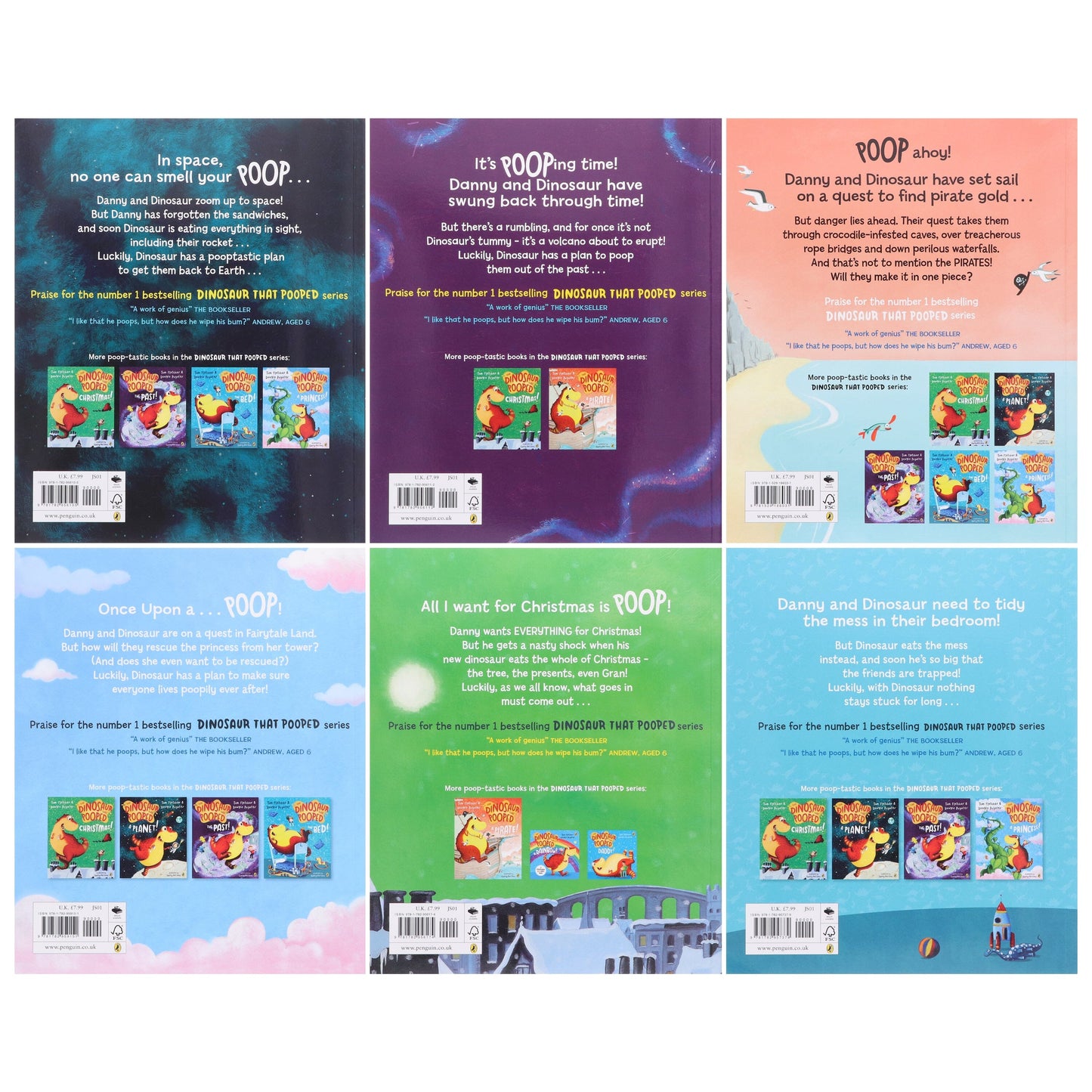 The Dinosaurs That Pooped Series by Tom Fletcher: 6 Books Collection Set - Ages 5-7 - Paperback 5-7 Puffin