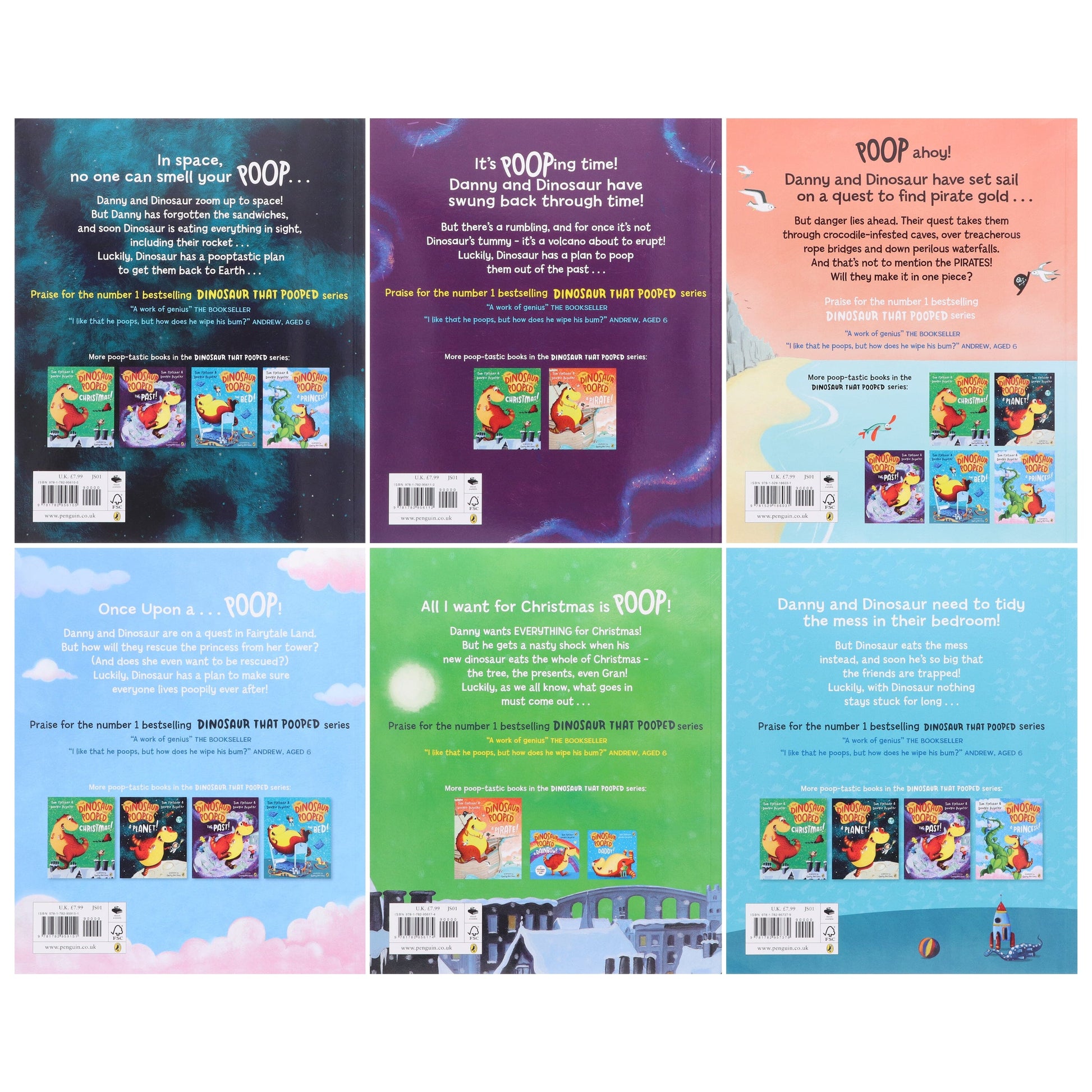 The Dinosaurs That Pooped Series by Tom Fletcher: 6 Books Collection Set - Ages 5-7 - Paperback 5-7 Puffin
