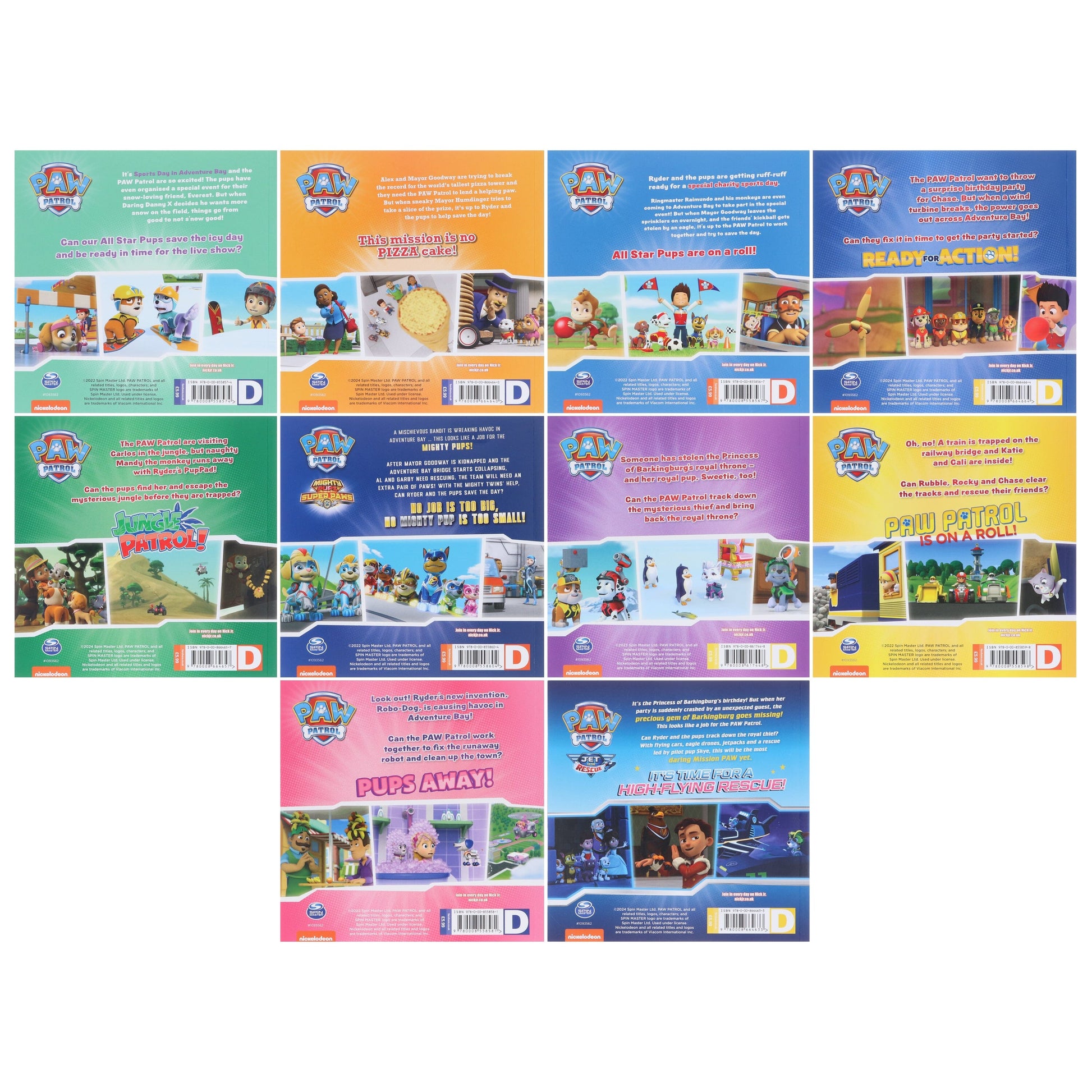 Paw Patrol Favourite Stories By Nickelodeon: 10 Picture Books Collection Set - Ages 3-7 - Paperback 5-7 HarperCollins Publishers