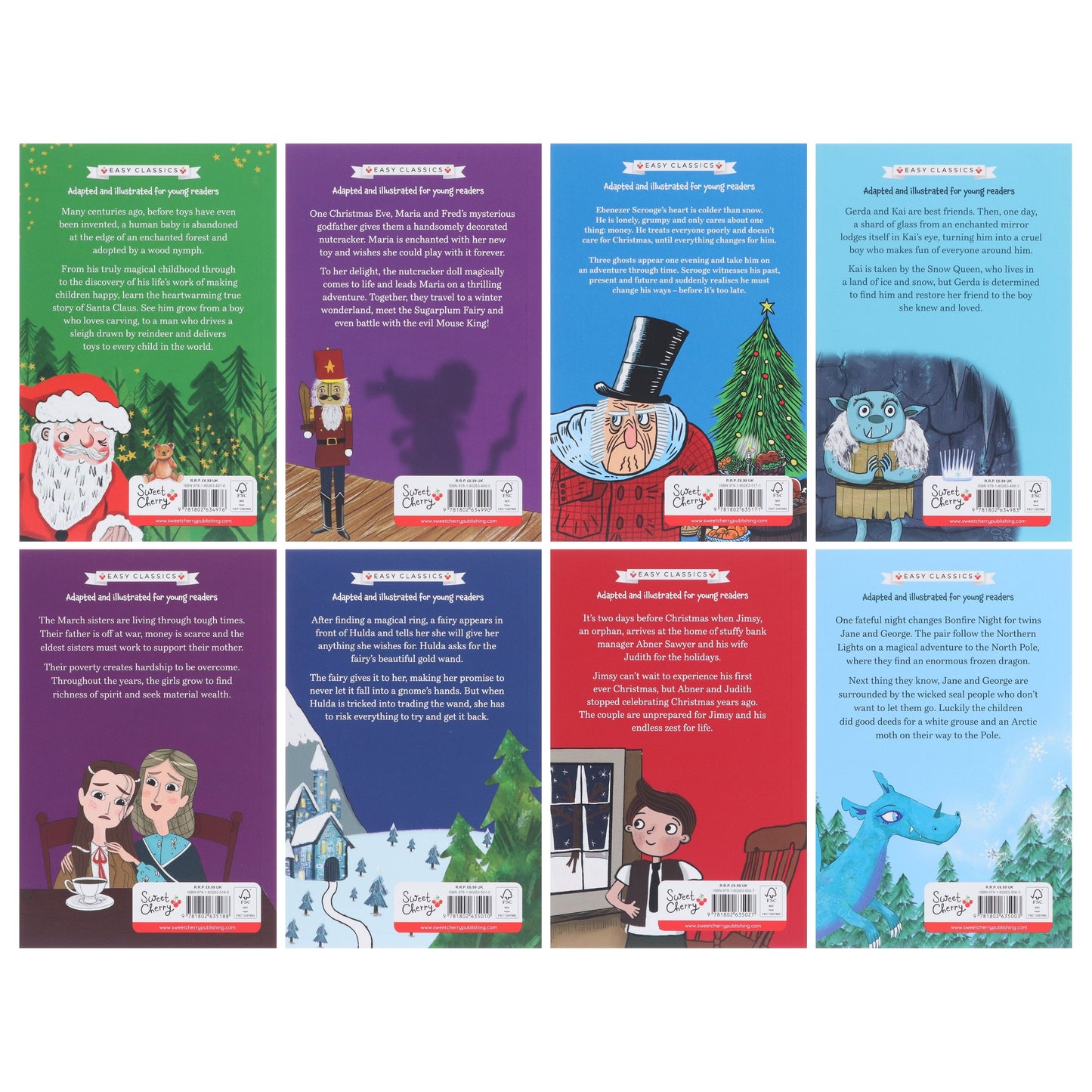 The Christmas Classics: Children’s Easy Classics Collection 8 Books Box Set - Ages 7-9 - Paperback 7-9 Sweet Cherry Publishing