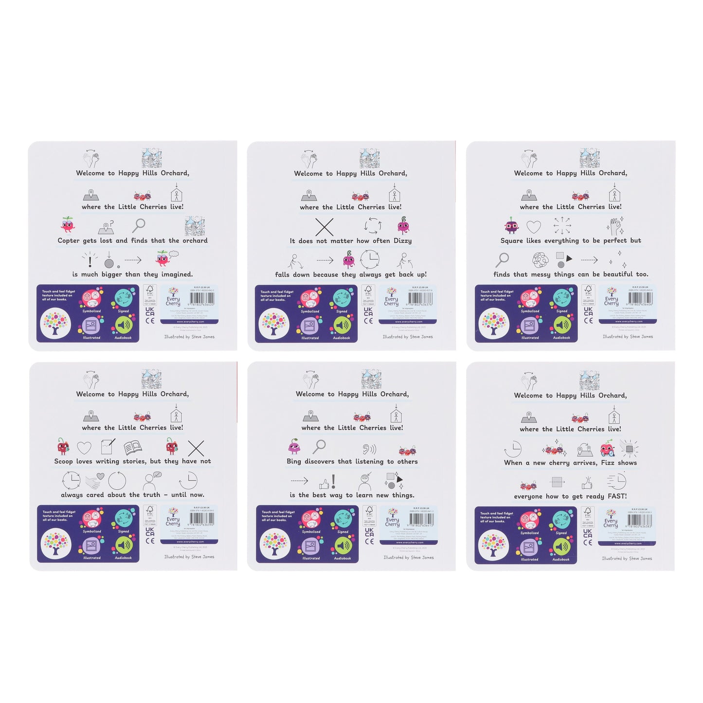 The Symbolised Little Cherries: 6 Book Collection (Box Set 2) Includes 6 Free Audiobooks - Ages 5-7 - Board Book
