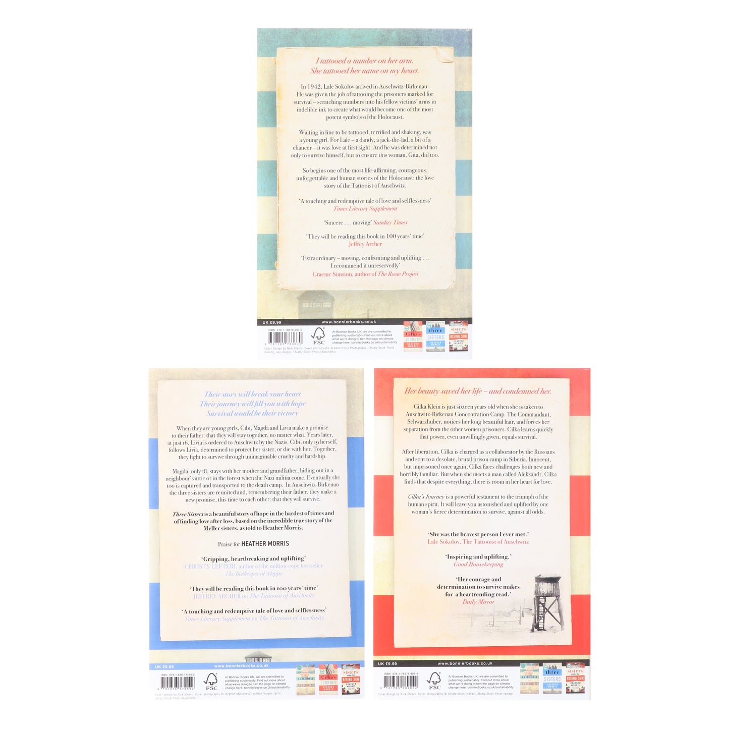 The Tattooist of Auschwitz By Heather Morris 3 Books Collection Set - Fiction - Paperback