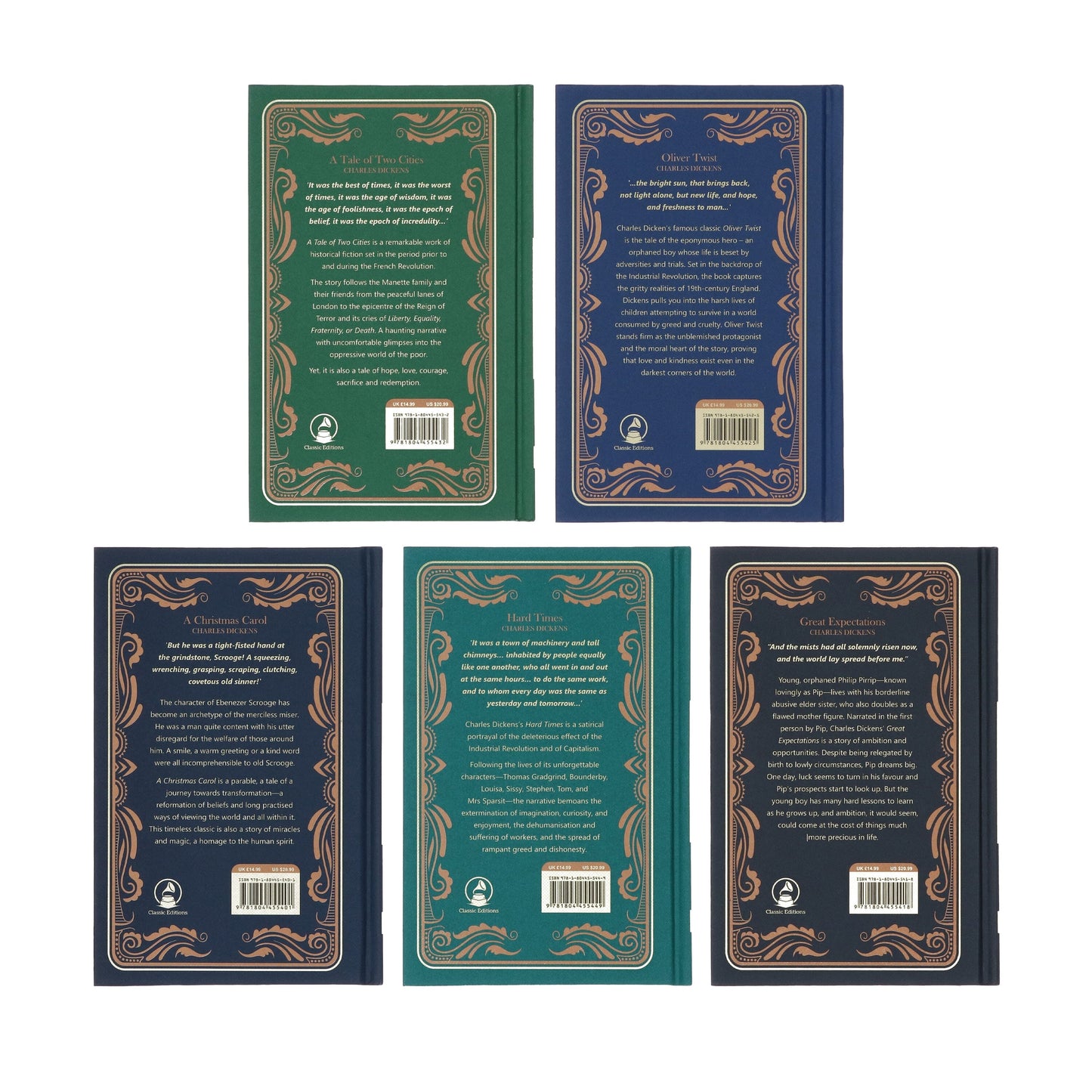 Major Works of Charles Dickens 5 Books Collection Deluxe Box Set - Fiction - Hardback Fiction Classic Editions