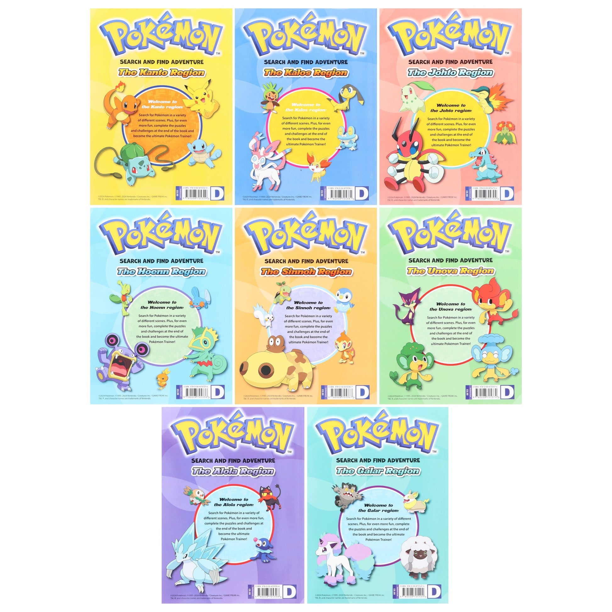 Pokemon Search and Find Adventure 8 Books Collection Set - Ages 4+ - Paperback 5-7 HarperCollins Publishers