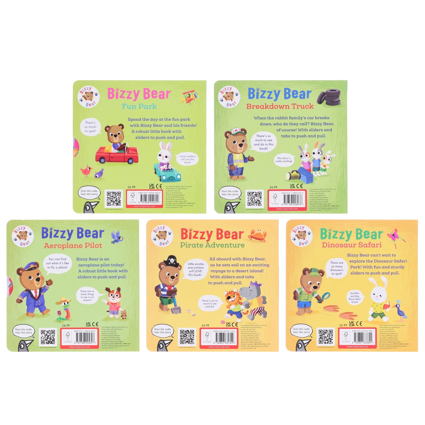 Bizzy Bear Series By Benji Davies 5 Books Collection Set - Ages 0-5 - Board Book 0-5 Nosy Crow Ltd