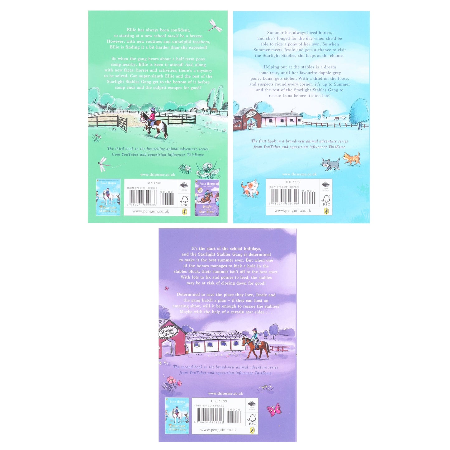 The Starlight Stables Gang Series by Esme Higgs & Jo Cotterill Illustrated 3 Books Collection Set - Ages 8-12 - Paperback