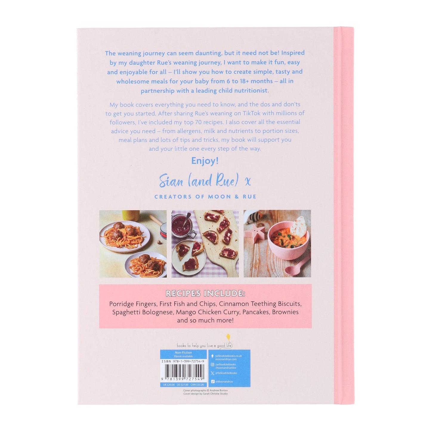 Moon & Rue by Sian Radford: Baby-Led Weaning Made Easy: Includes 70 Nutritious Weaning Recipes for 6-18+ Months - Non Fiction - Hardback