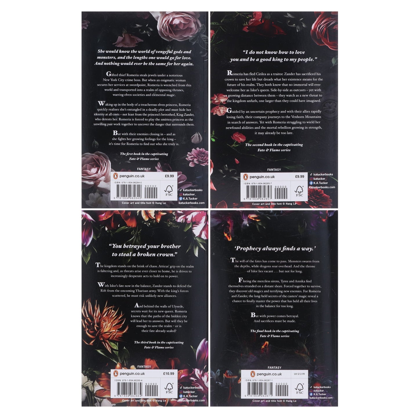 Fate & Flame Series by K.A. Tucker 4 Books Collection Set - Fiction - Paperback