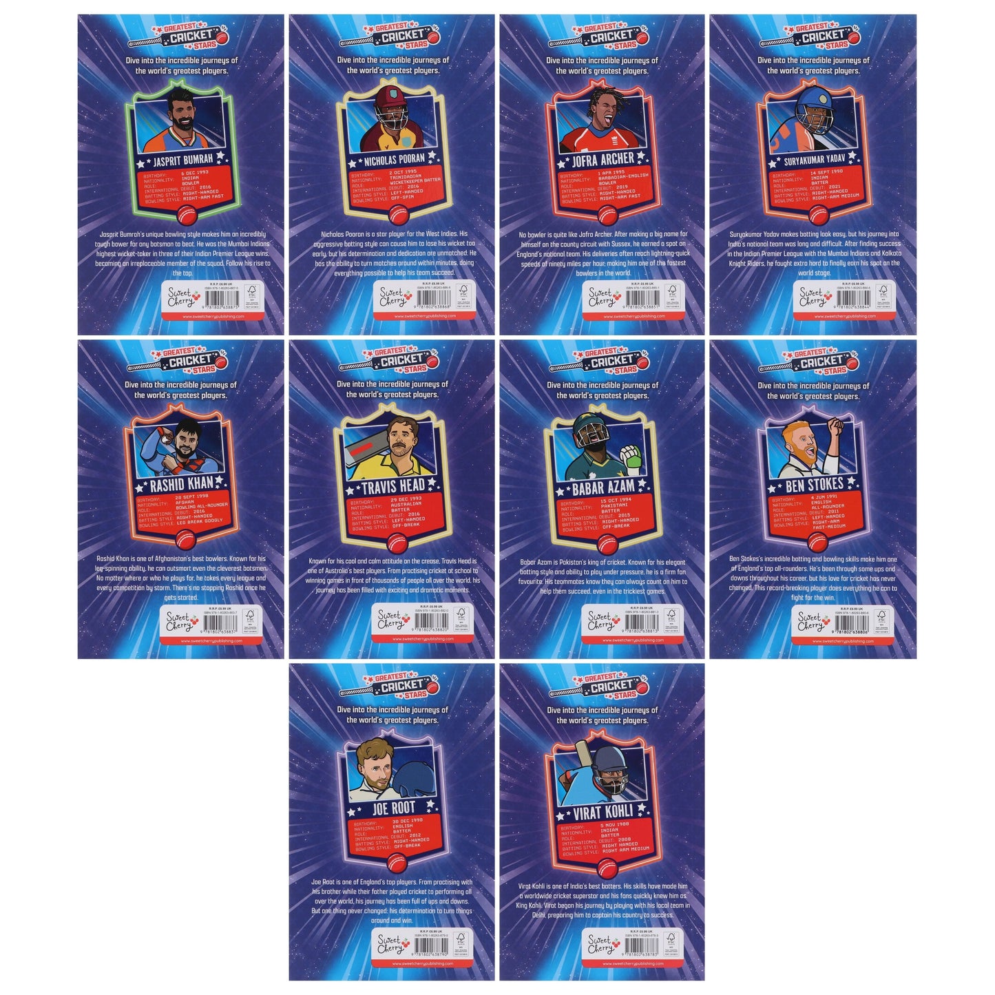 The Greatest Cricket Stars by Thomas Scoble 10 Books Collection Box Set (Includes Free Audiobooks)- Ages 7-9 - Paperback