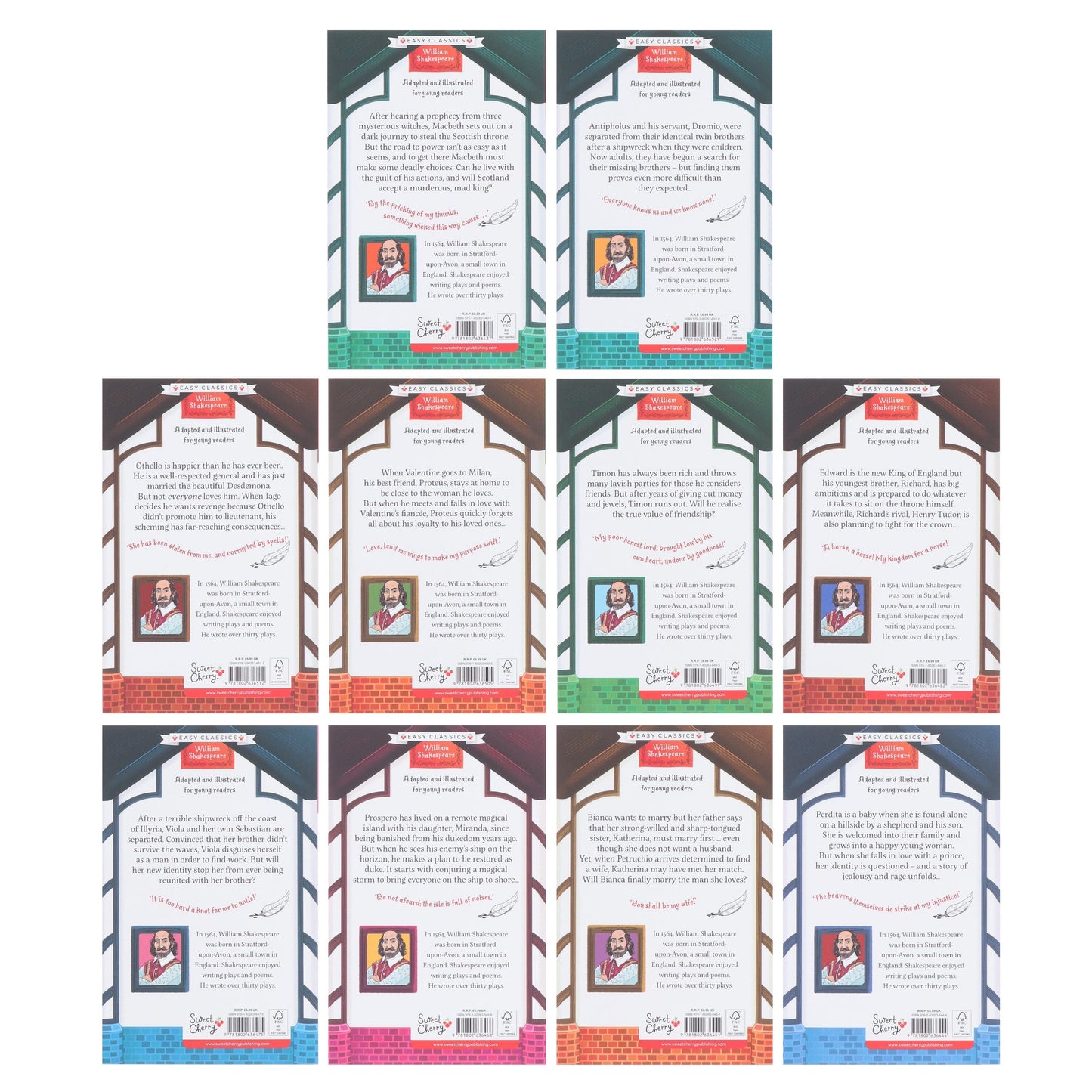 Easy Classics: The William Shakespeare Children's Collection by Gemma Barder (Volume 2) 10 Books Box Set - Ages 7-9 - Paperback