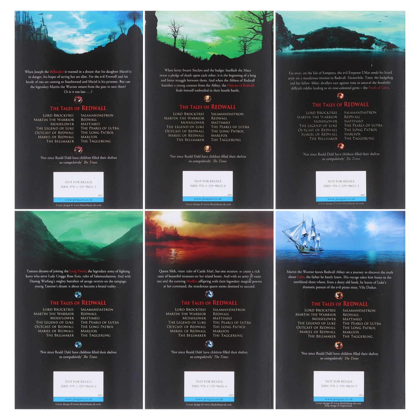 A Tale of Redwall Series (Book 7-12) by Brian Jacques 6 Books Collection Set - Ages 9+ - Paperback