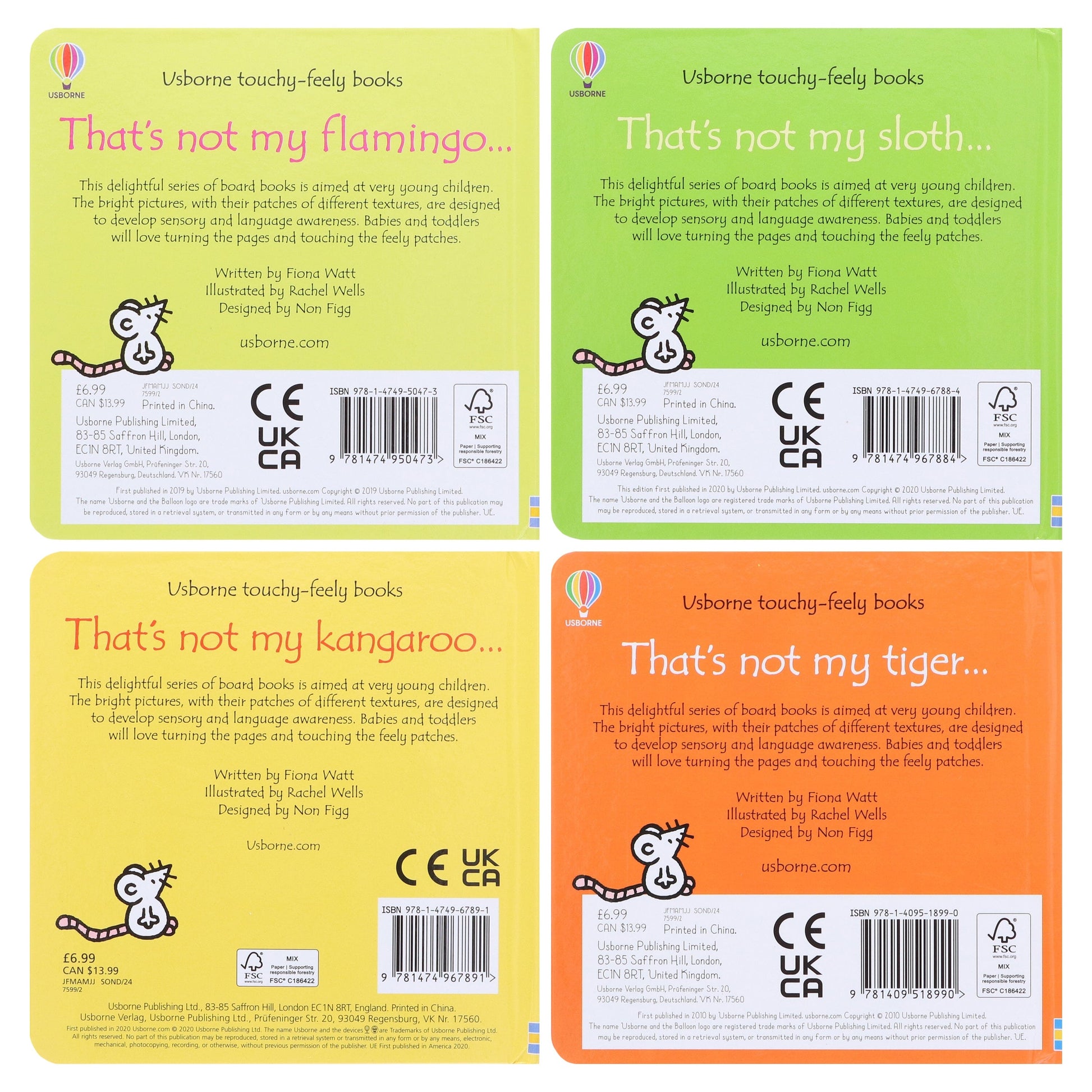 That's not my... Box Set 4 Books Collection by Fiona Watt & Rachel Wells - Ages 0-5 - Board Book 0-5 Usborne Publishing Ltd