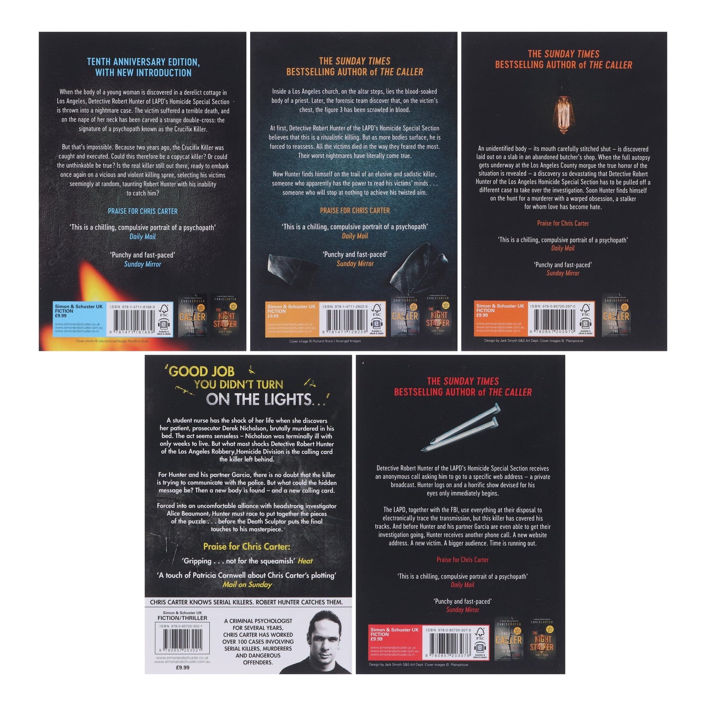 Robert Hunter Series Vol. 1-5 by Chris Carter 5 Books Collection Set - Fiction - Paperback